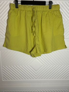 Roark Bright Lime Green Elastic Waist Shorts